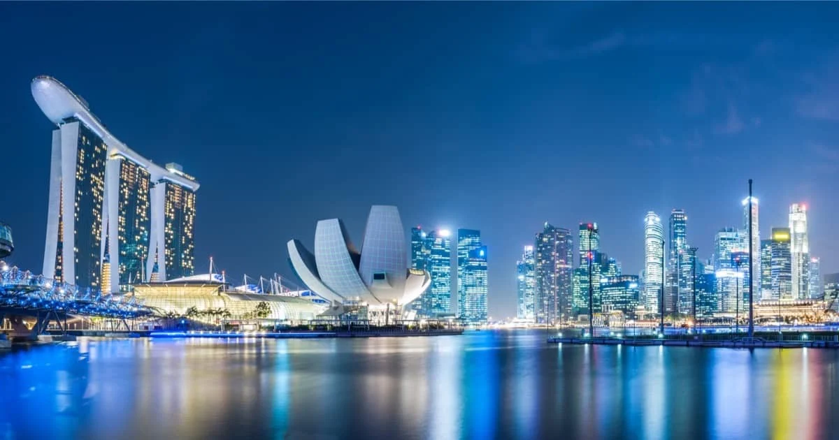 Dubai and Singapore modern city skylines