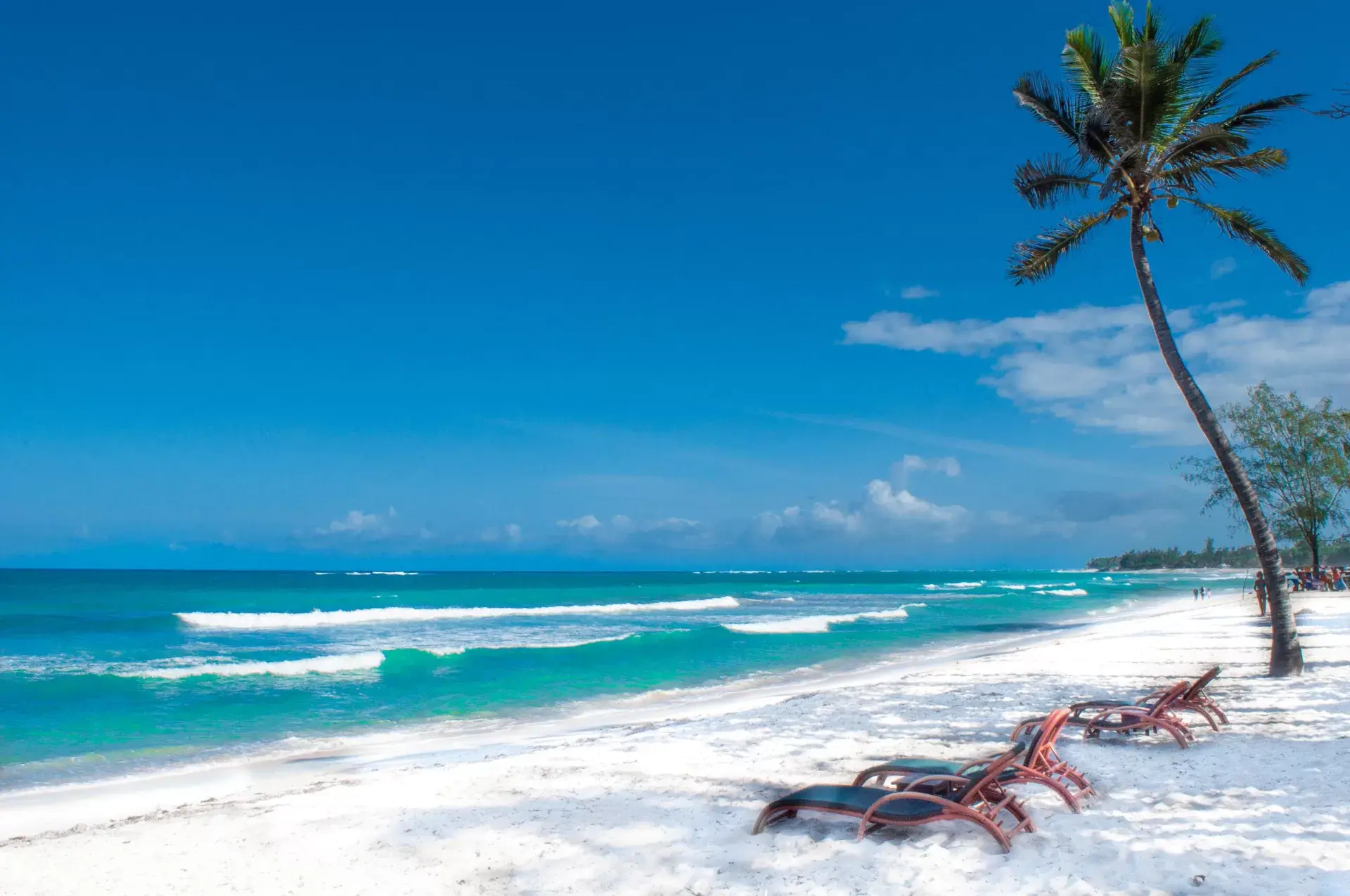 Diani white sand beach aerial view
